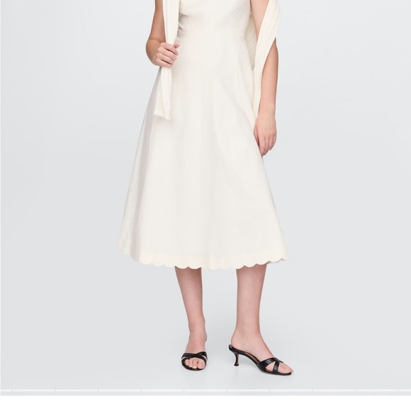 GAP Cream A-Line Midi dress - Picture 2 of 4